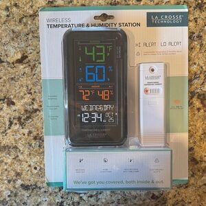 Wireless Temperature & Humidity Station - Black